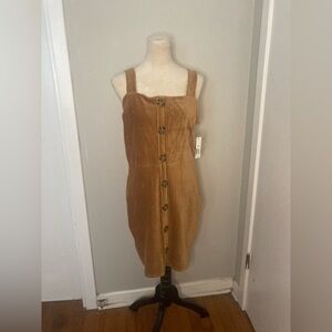 No Boundaries Brown Overall Dress
